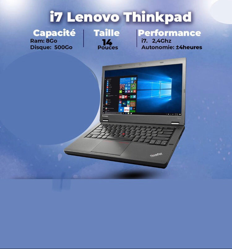 Laptop PC lenovo thinkpad i7 Ram 8Gb HDD 500Gb 2.40Ghz +4h 14inch