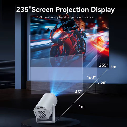 Mini projecteur portable multi-appareils cinéma, maison & enseignement 8k, wifi 6 & 180°